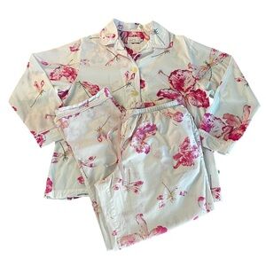 The Cat’s Pajamas Floral and Dragonflies Women’s Pajamas Set size Small